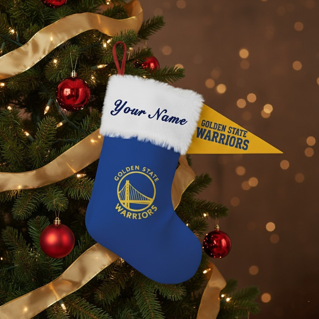 Golden State Warriors 2025 NBA Christmas Stocking – Personalized Dub Nation Holiday Sock