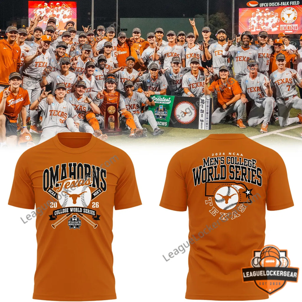Texas Longhorns 2026 NCAA Men’s College World Series Omahhorns T-Shirt