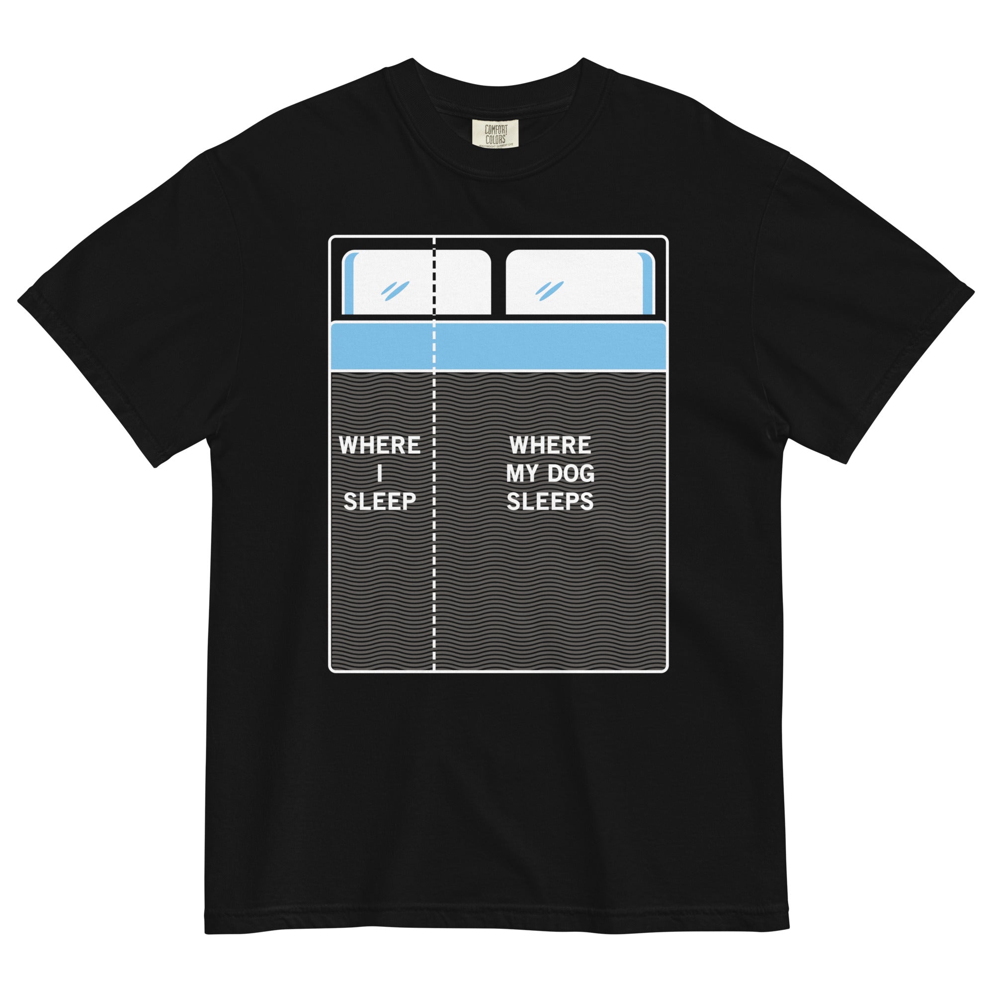 Where I Sleep, Where My Dog Sleeps Men's Relaxed Fit Tee
