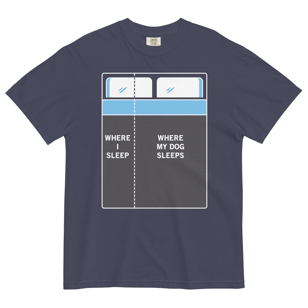 Where I Sleep, Where My Dog Sleeps Men's Relaxed Fit Tee