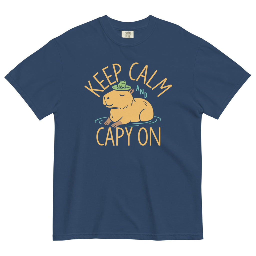 Keep Calm And Capy On Men's Relaxed Fit Tee