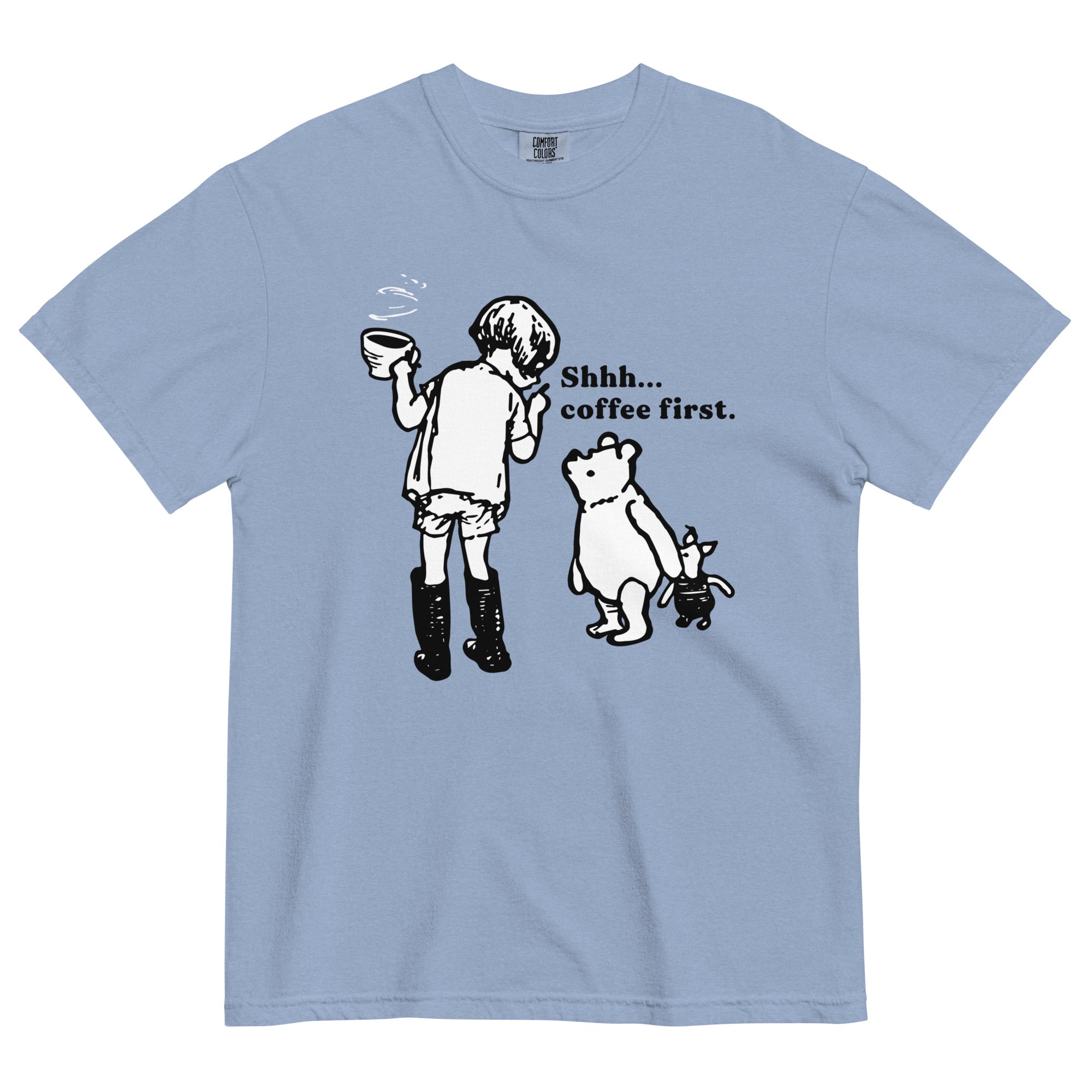 Shhh Coffee First Men's Relaxed Fit Tee