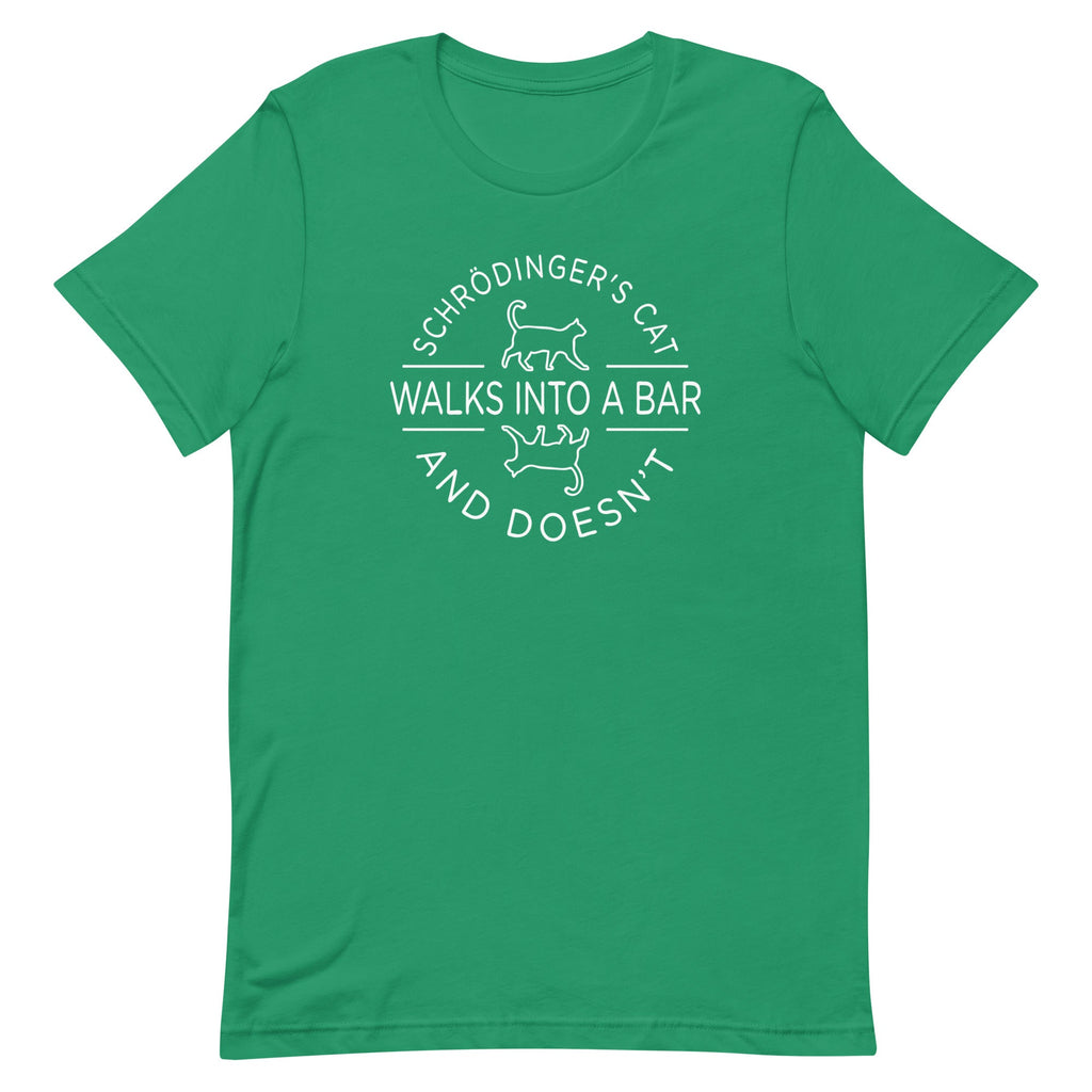 Schrodinger's Cat Walks Into A Bar Men's Signature Tee
