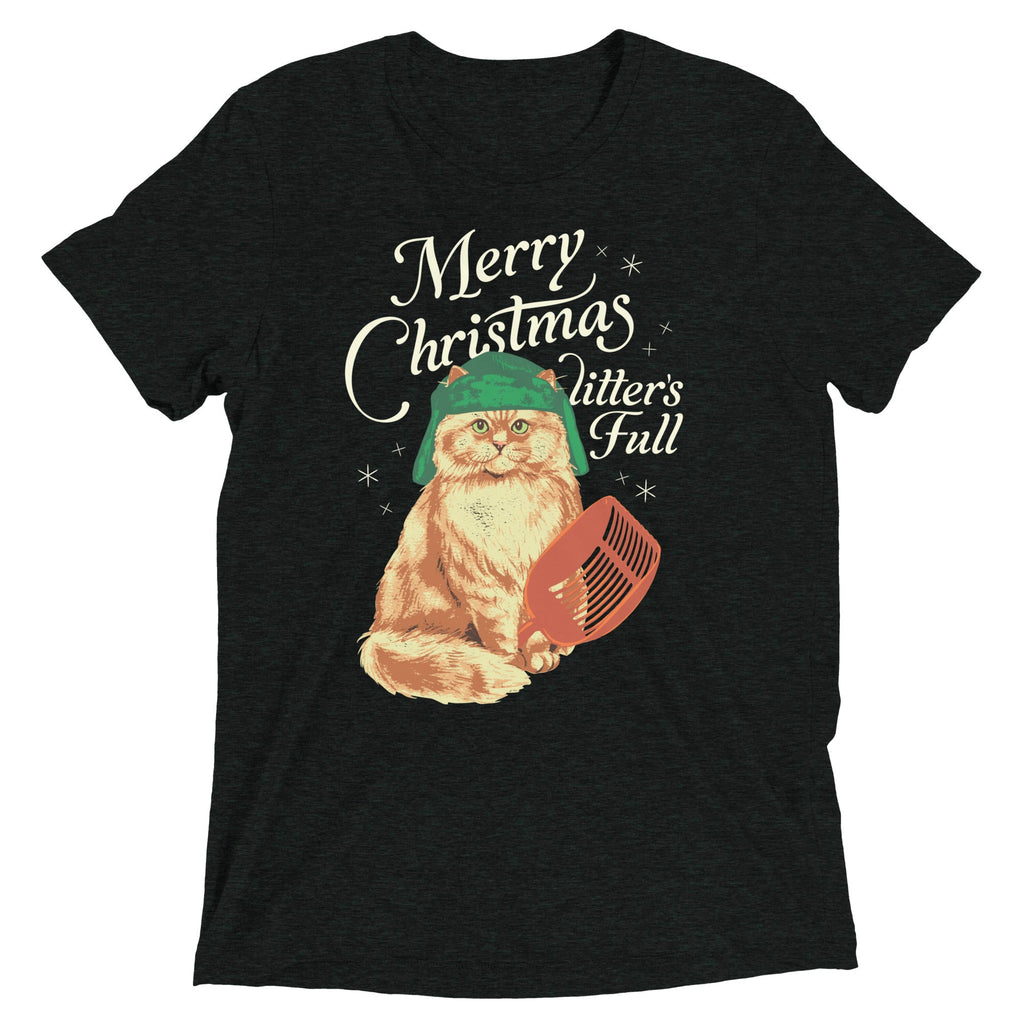 Merry Christmas Litter's Full Men's Tri-Blend Tee