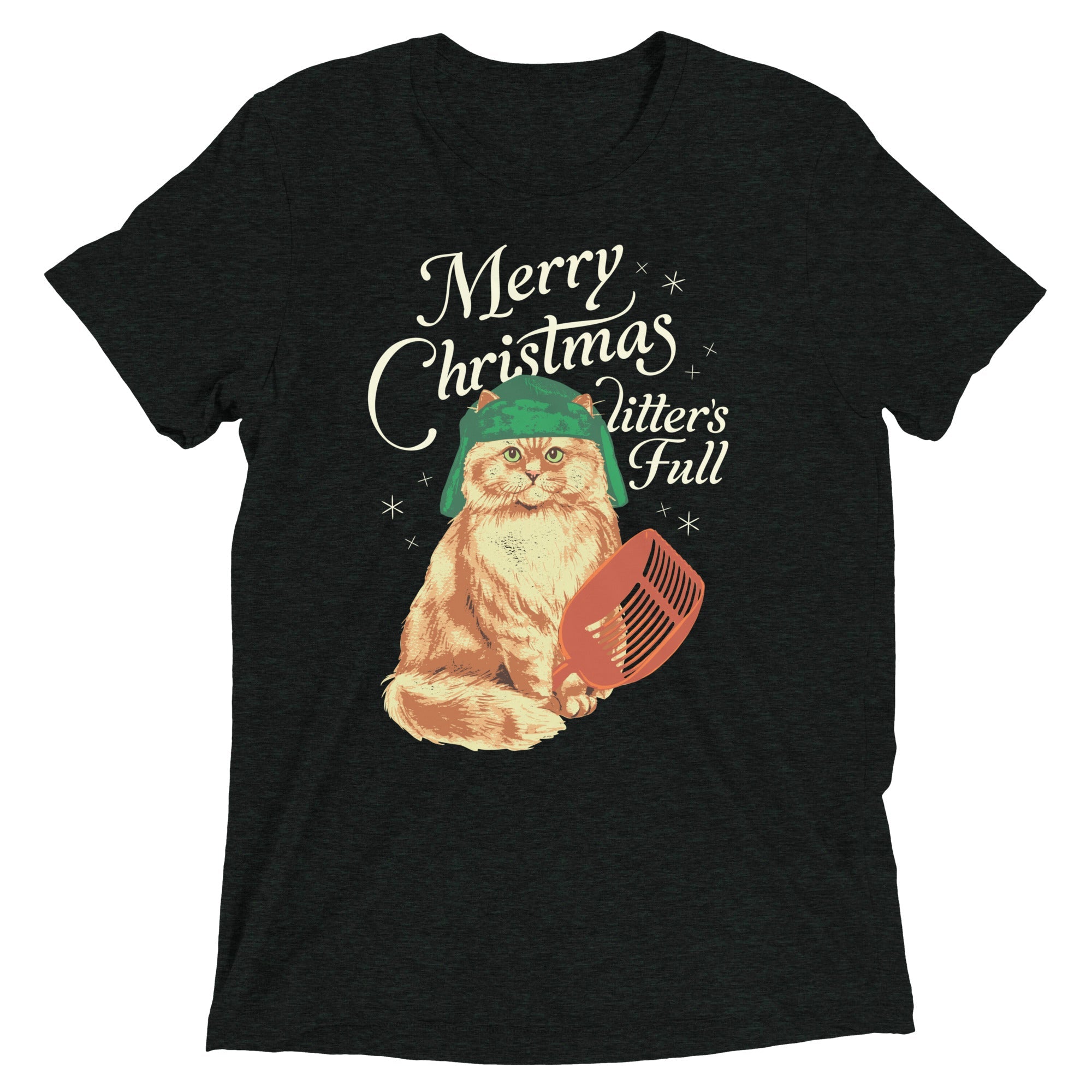 Merry Christmas Litter's Full Men's Tri-Blend Tee