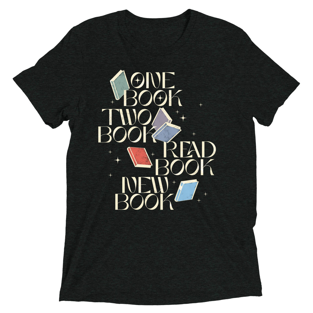 One Book Two Book Read Book New Book Men's Tri-Blend Tee