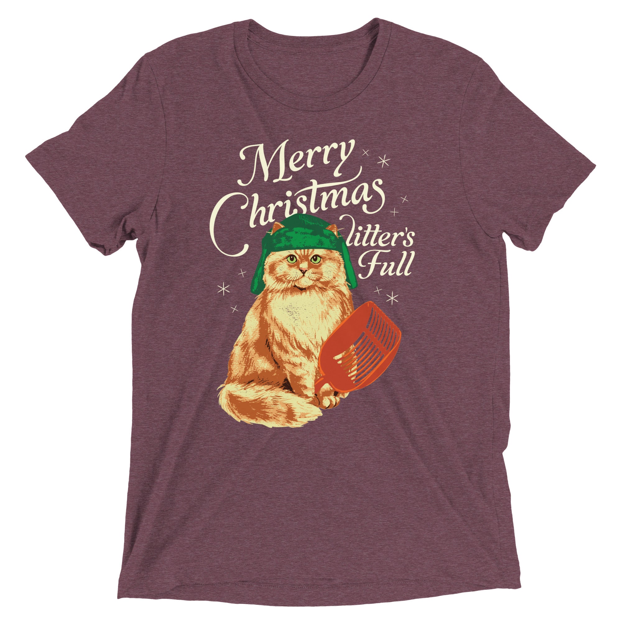 Merry Christmas Litter's Full Men's Tri-Blend Tee