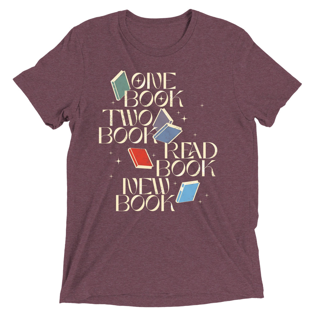 One Book Two Book Read Book New Book Men's Tri-Blend Tee