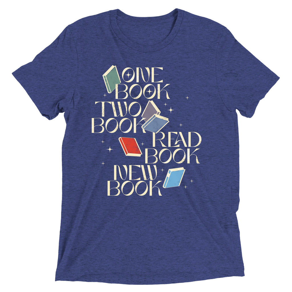 One Book Two Book Read Book New Book Men's Tri-Blend Tee