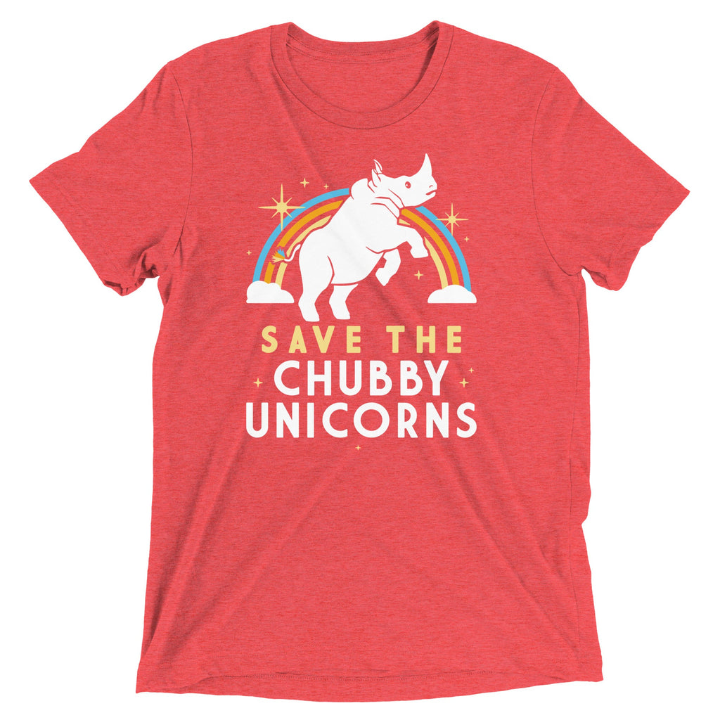 Save The Chubby Unicorns Men's Tri-Blend Tee