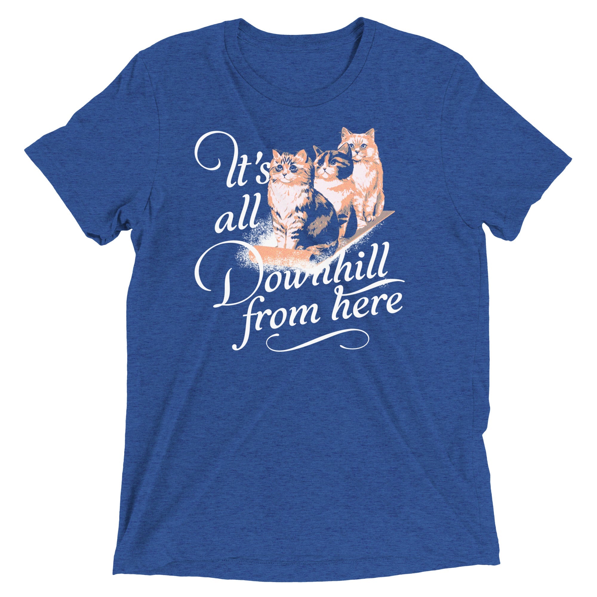 It's All Downhill From Here Men's Tri-Blend Tee