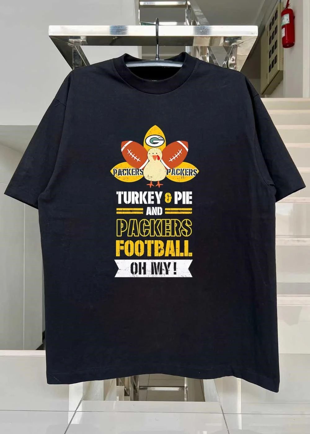 Green Bay Packers Apparel Turkey Pie Football Oh My Packers Shirt