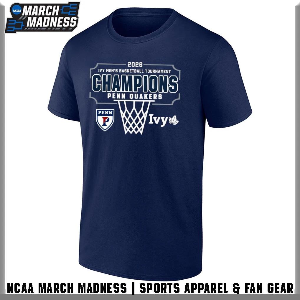 Penn Quakers 2026 Ivy Men’s Basketball Conference Tournament Champions T-Shirt
