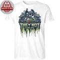 Seattle Football They Not Like Us Eagle Mascot Stadium Drip T-Shirt