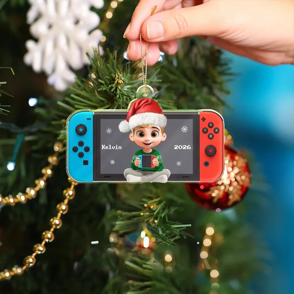 3D Effect Kids Teens Gamer - Personalized Custom Shaped Acrylic Ornament