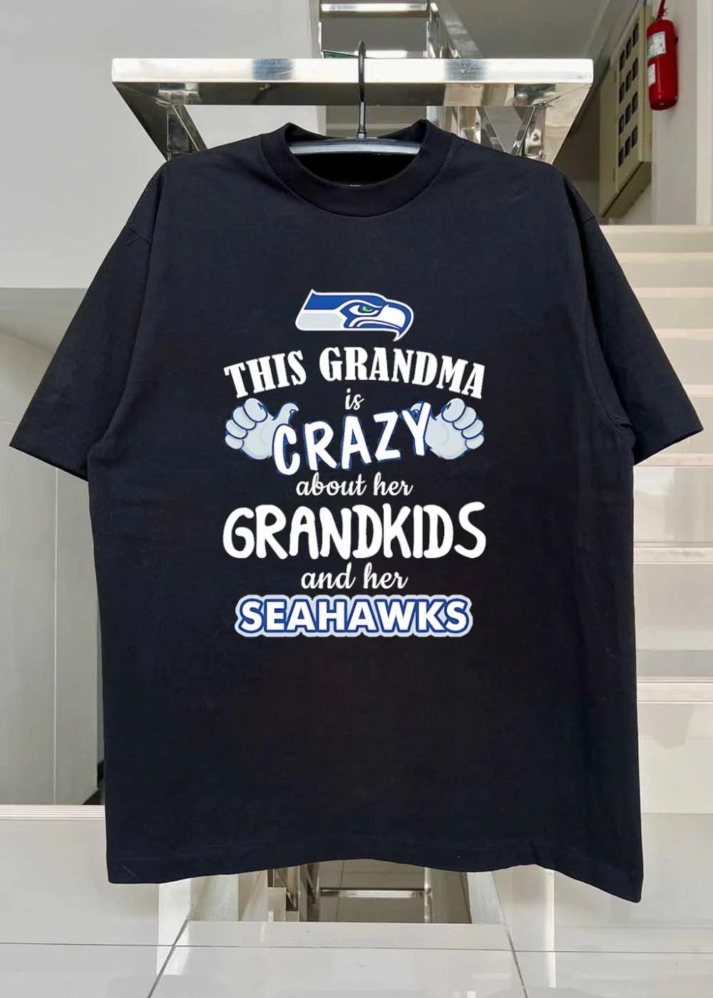 Grandma Gift Ideas Crazy about Grandkids and her Seahawks shirt