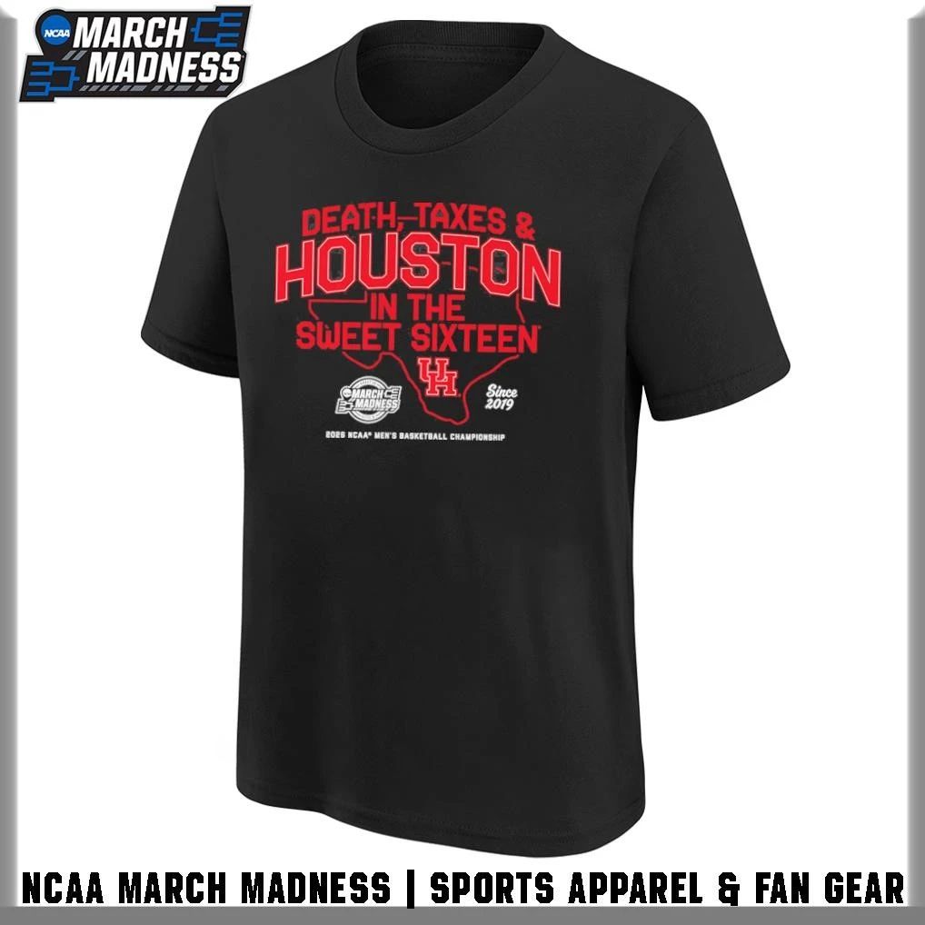 Death, Taxes & Houston In The Sweet Sixteen 2026 Houston Cougars Men’s Basketball T-Shirt