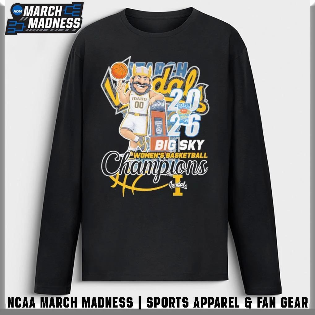 Idaho Vandals 2026 Big Sky Women’s Basketball Champions Mascot Trophy T-Shirt