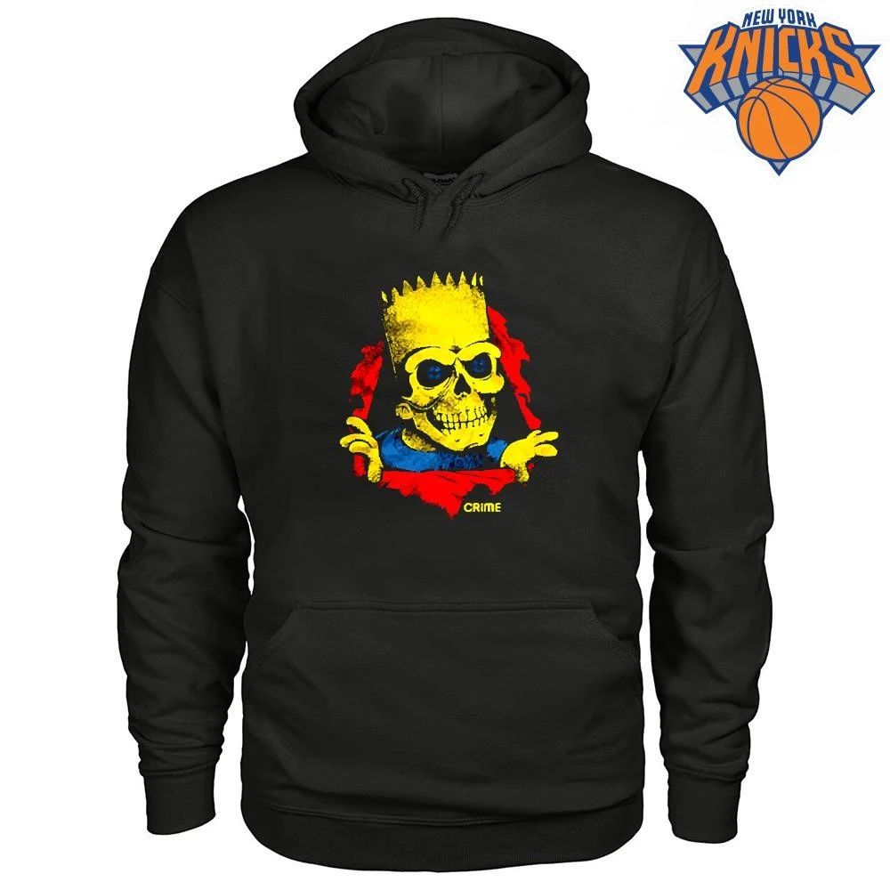 Bart Simpson Skeleton Skull Crime Streetwear Bootleg Graphic Shirt
