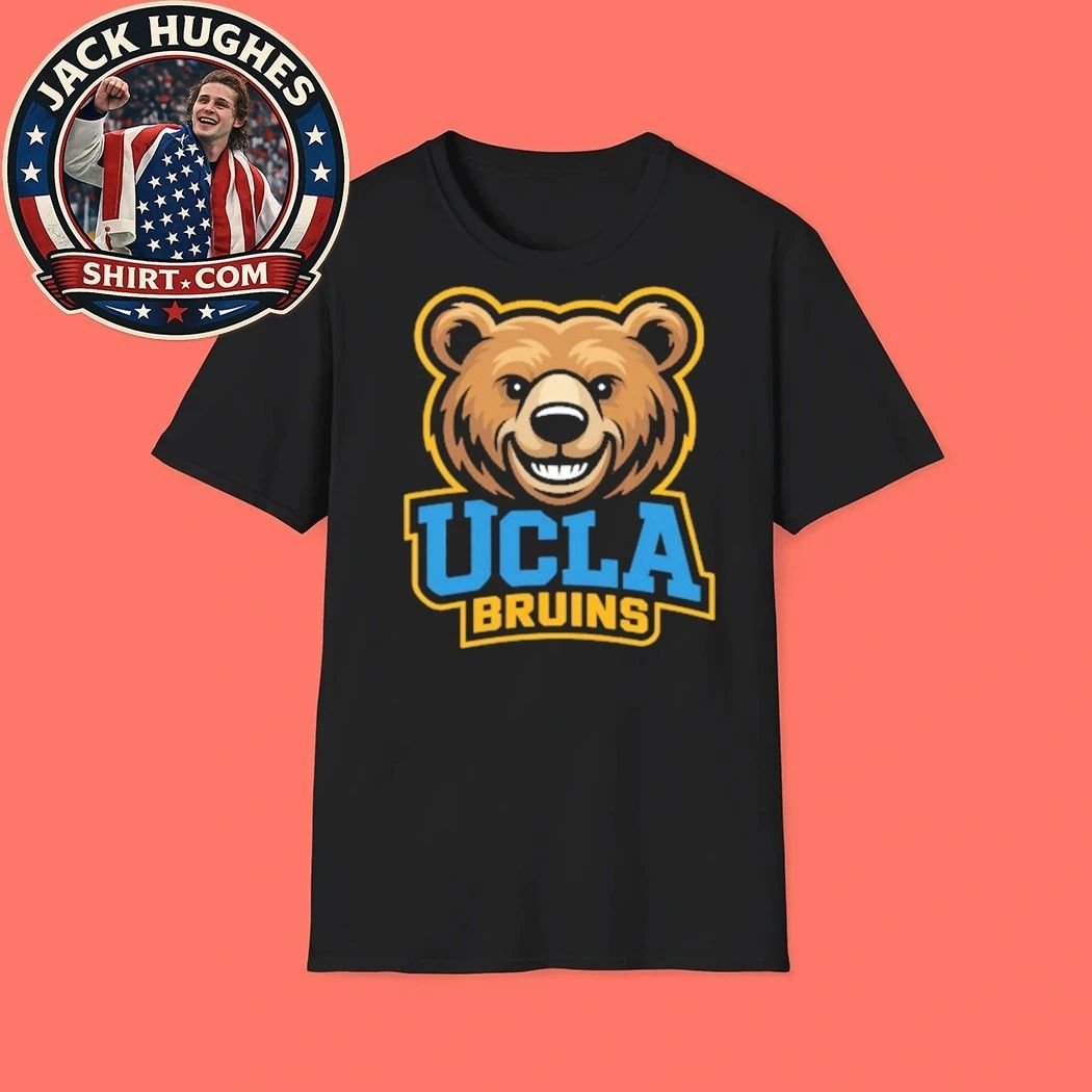 Smiling Brown Bear Mascot UCLA Bruins Inspired Fan Art Logo Graphic T-Shirt