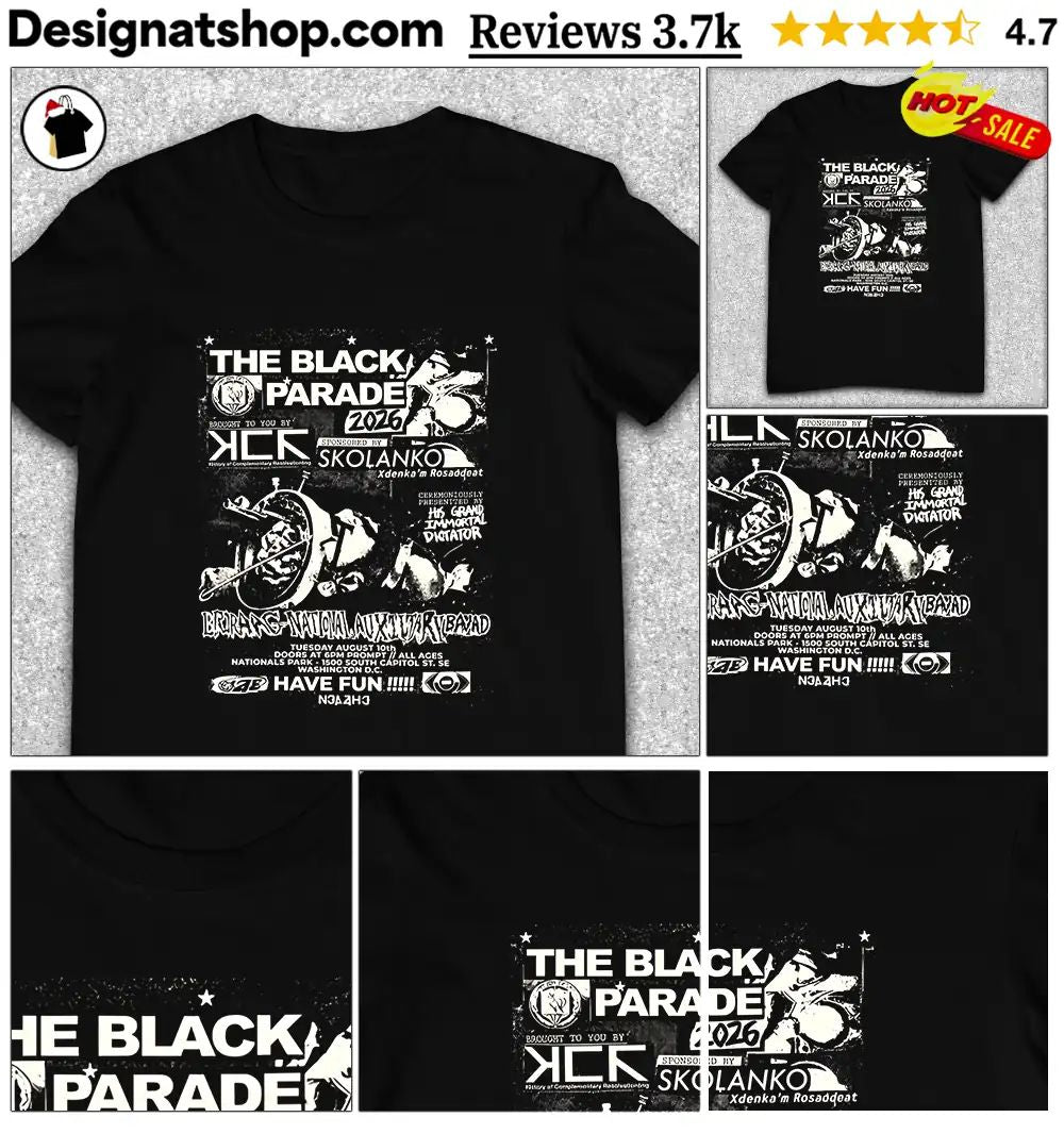 Black Parade My Chemical Romance event concert poster print tee featuring The Black Parade 2026 shirt