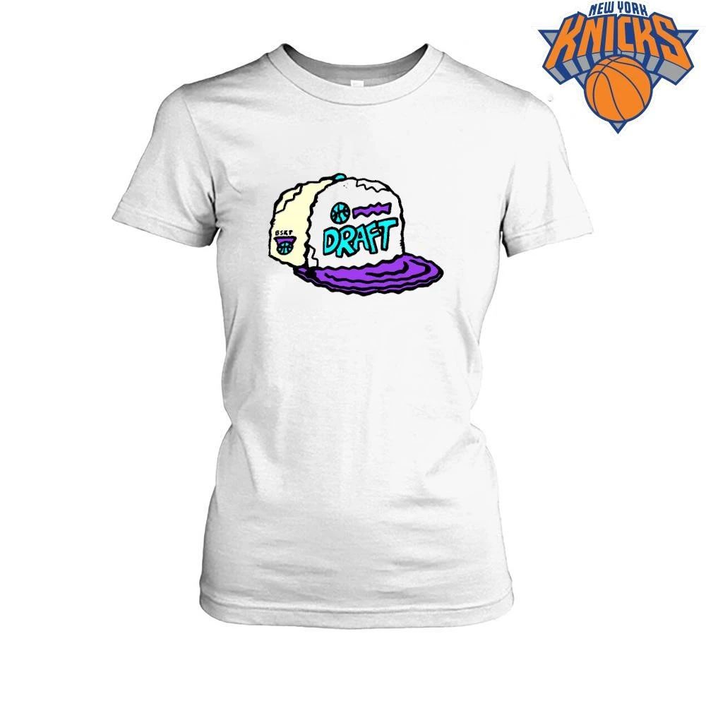 Retro Cartoon Style Basketball Draft Trucker Hat Illustration Blue Logo Shirt