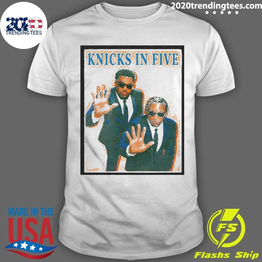 Knicks Players In Suits Mikal Bridges And Og Anunoby Knicks In Five Shirt