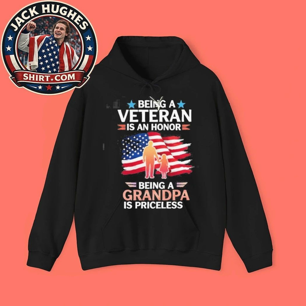Being A Veteran Is An Honor Being A Grandpa Is Priceless Shirt