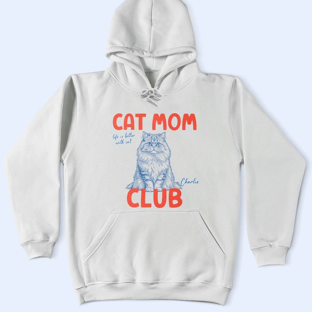 Custom Photo Ink Drawing Cat Mom Dog Mom Club - Personalized T Shirt