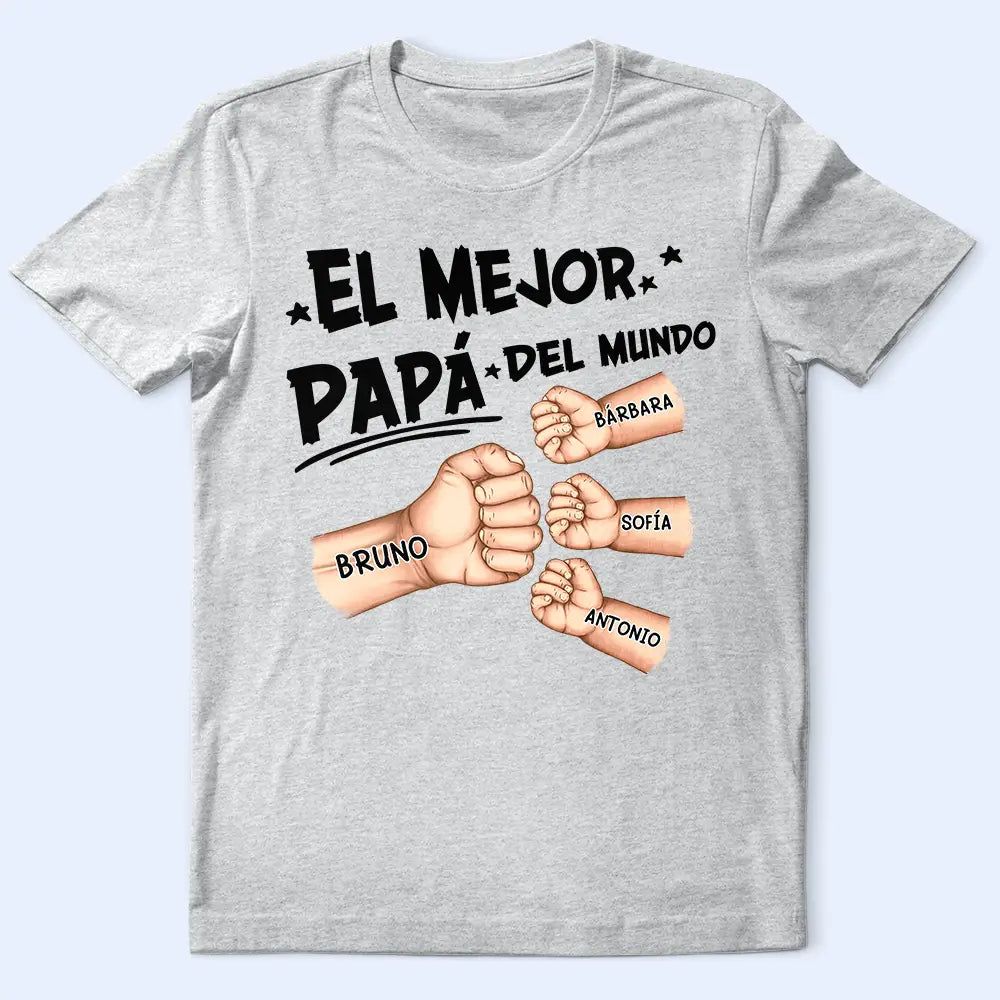Choque De Puños El Mejor Papá Del Mundo - Camiseta Personalizada