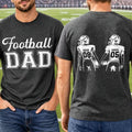 American Football Dad Papa Kids Backside Line Art - Personalized T Shirt