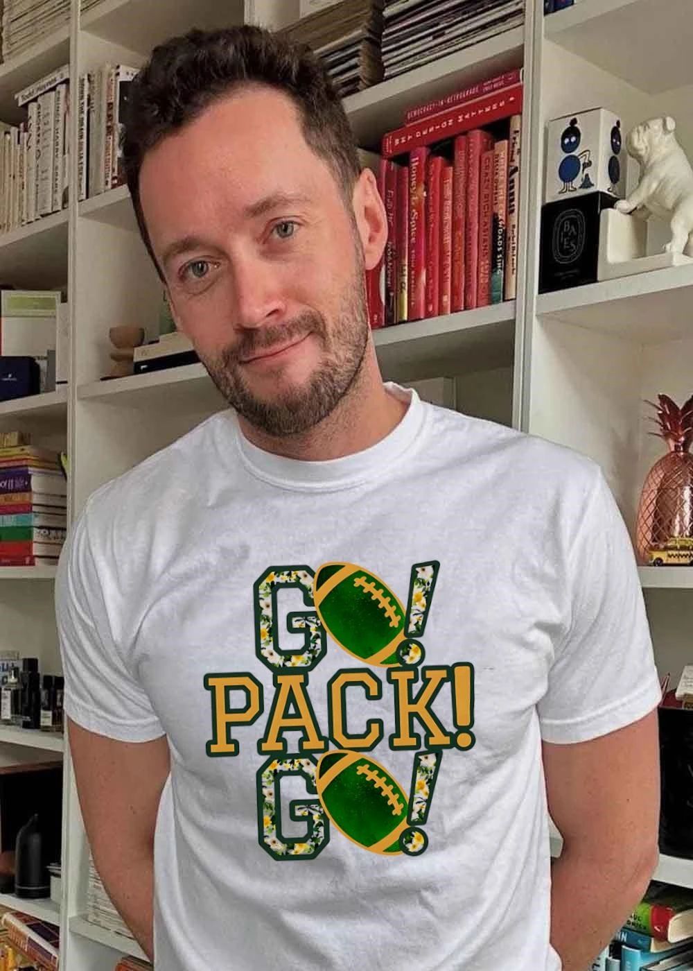 Packers Fan Apparel Go Pack Go Football Floral Print shirt