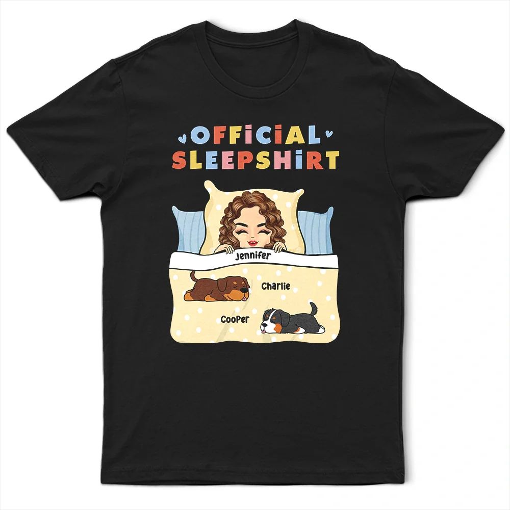 Official Sleepshirt Dog Mom Dog Dad - Personalized T Shirt