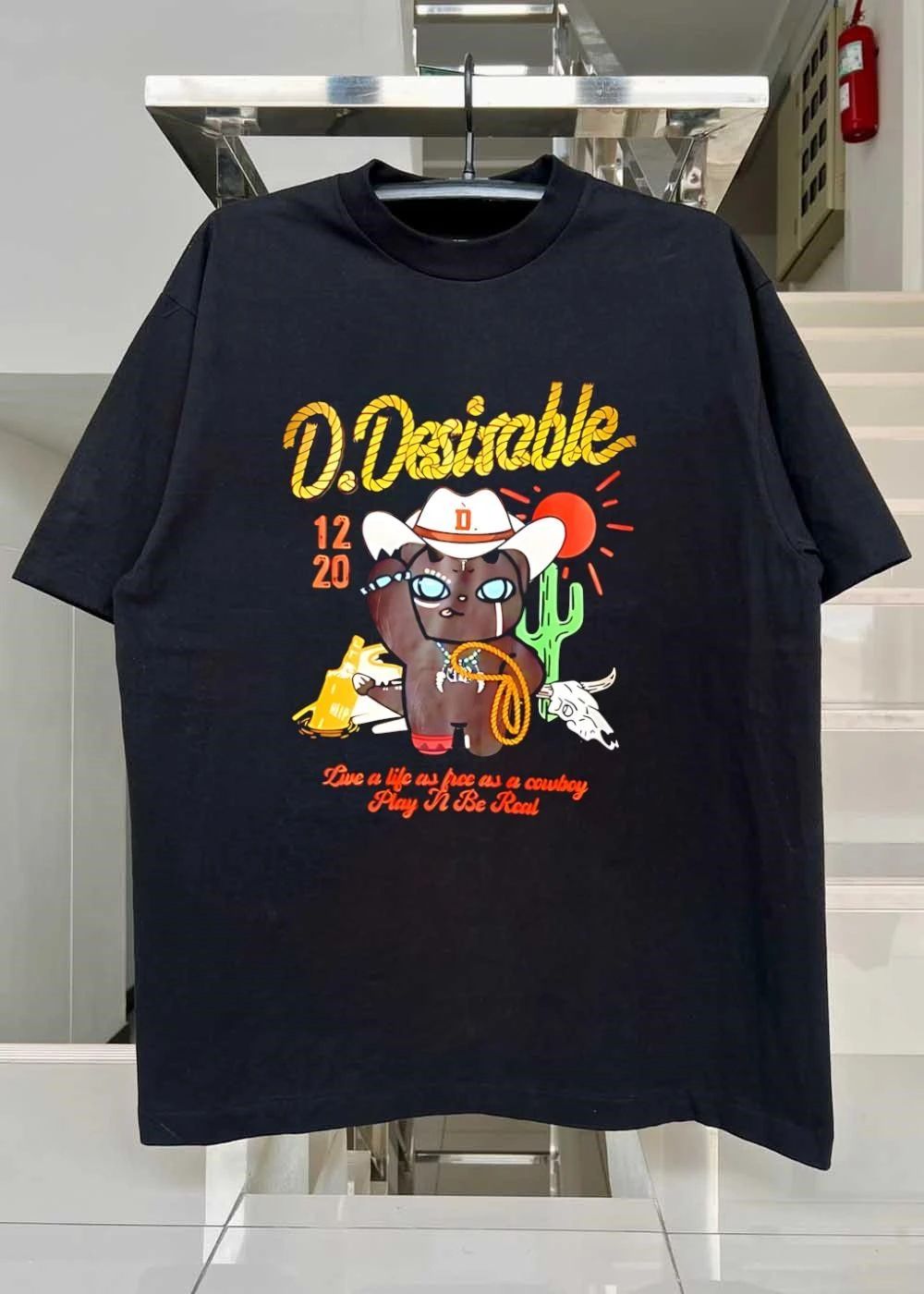 Live a life as free as a cowboy Play N Be Real D Desirable 12 20 Cat T-Shirt