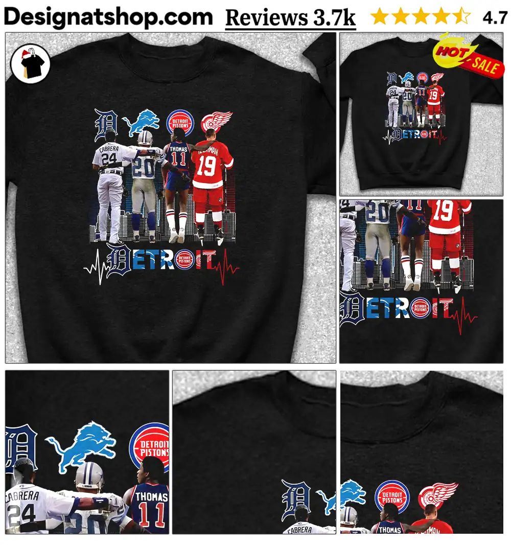 Detroit Tigers Lions Pistons Red Wings Cabrera Sanders Thomas Yzerman Detroit Shirt