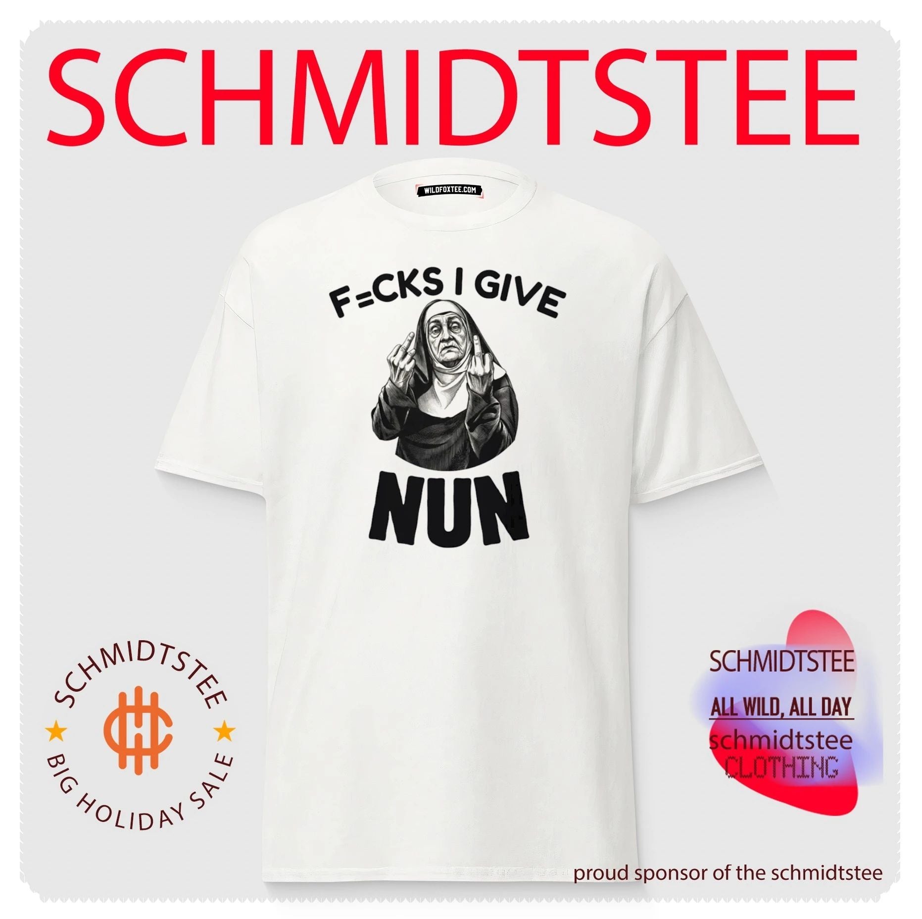 Fucks I Give Nun middle finger sarcastic shirt