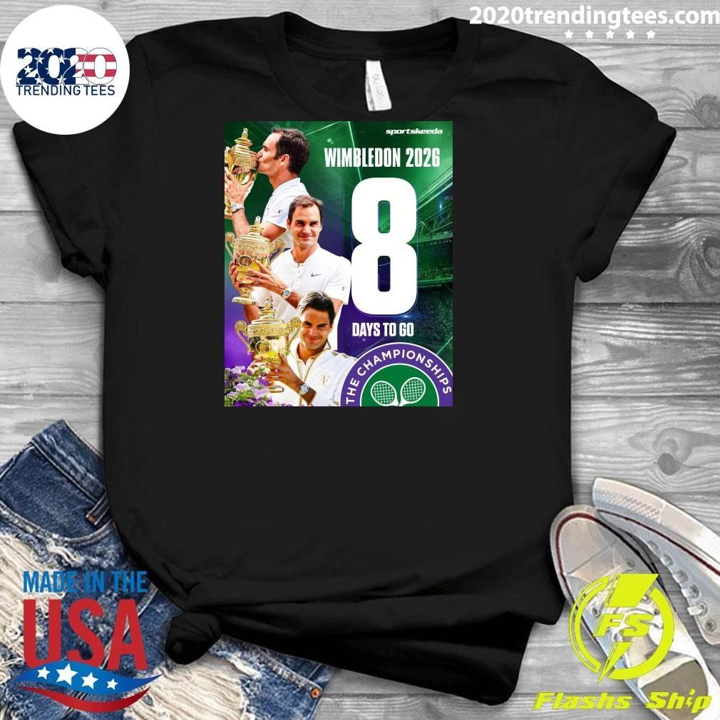 Roger Federer Has Lifted The Wimbledon Trophy A Record 8 Times, The Most By Any Man In The History Of The Championships Shirt