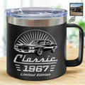 Custom Photo Classic Car Limited Edition - Personalized 14oz Stainless Steel Tumbler With Handle