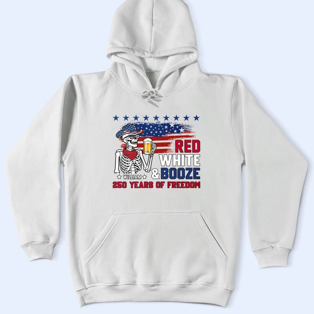 Red White & Booze US Independence Day - Personalized T Shirt