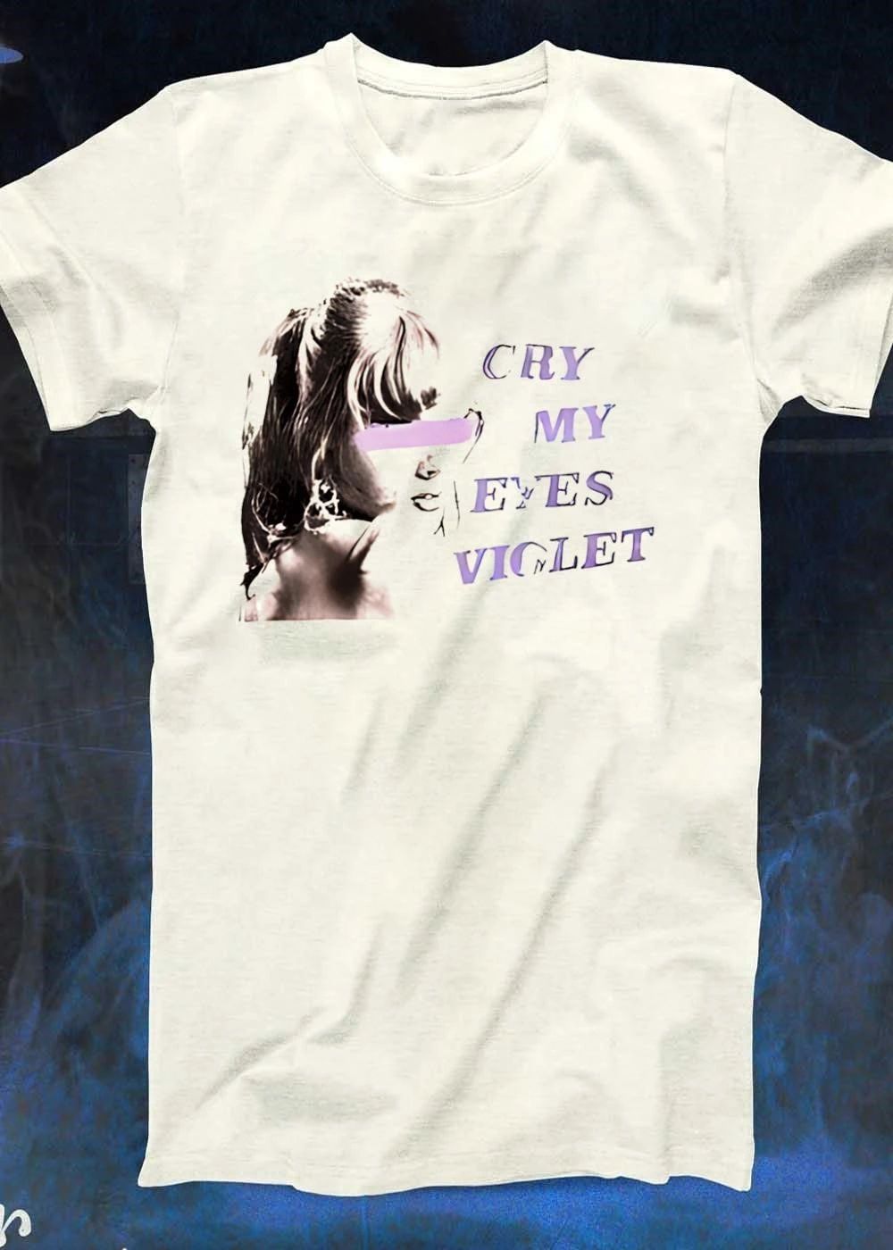 Woman Crying Eyes Violet Aesthetic Apparel T-Shirt