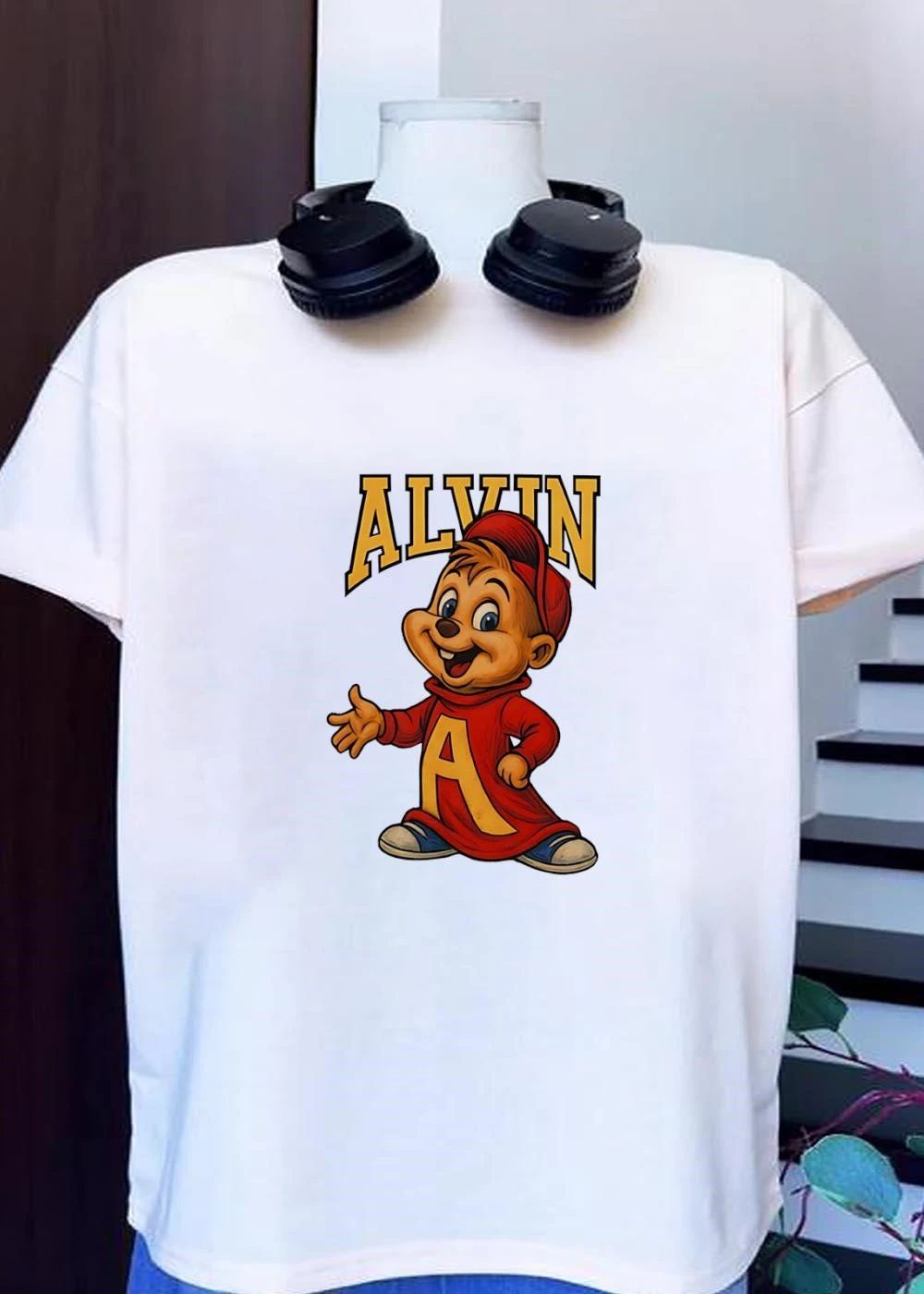 Alvin and the Chipmunks Alvin Presents Standing Character A Logo T-Shirt