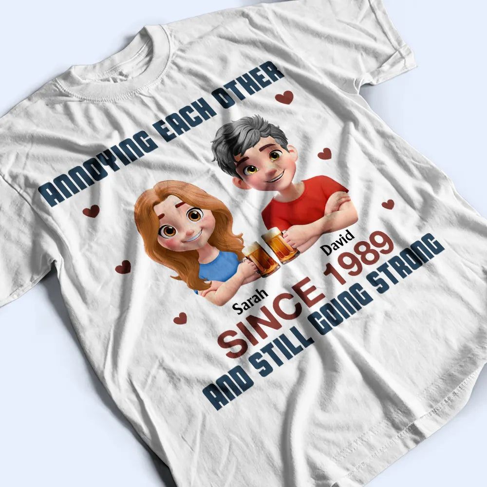 Cross Arms Couple Annoying Each Other - Personalized T Shirt
