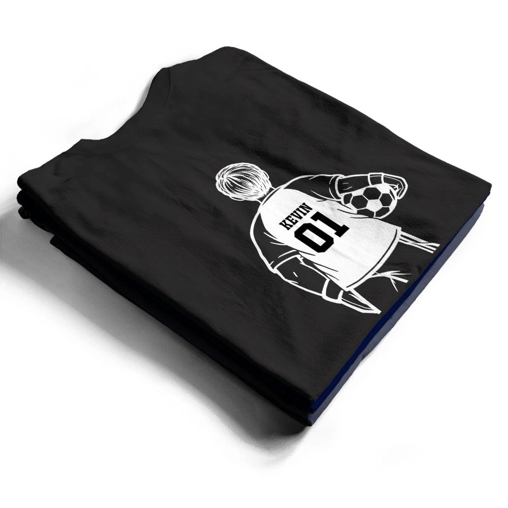 Soccer Football Dad Papa Kids Backside Line Art - Personalized T Shirt