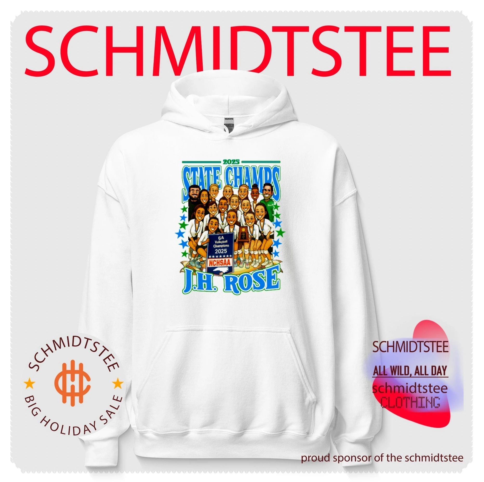 JH Rose Volleyball 2025 6A State Champions Team Caricature shirt