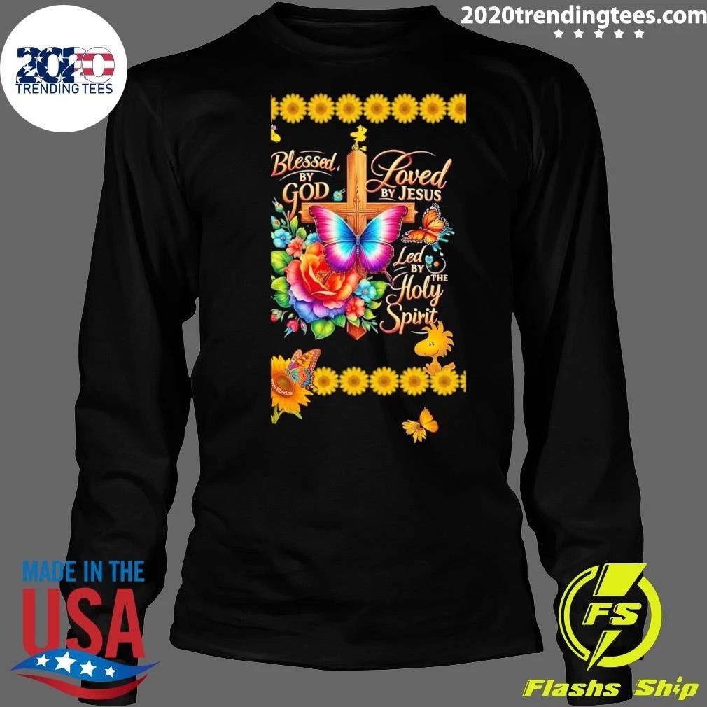 Blessed by God, Loved by Jesus, Led by the Holy Spirit Butterfly Shirt