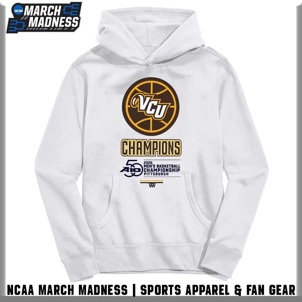 VCU Rams 2026 A-10 Men’s Basketball Tournament Champions Locker Room T-Shirt