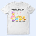 Nanny's Flock With Puddles Of Love - Personalized T Shirt