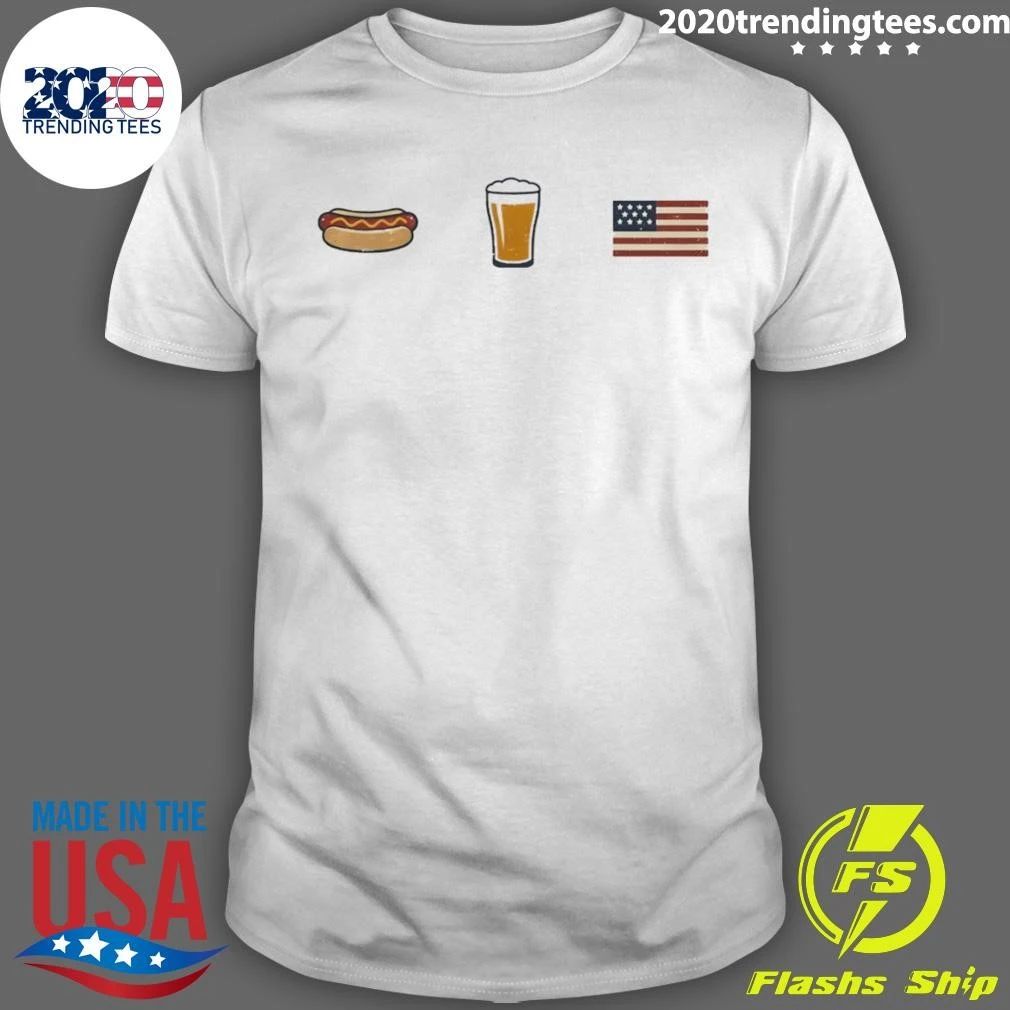 Hotdog Beer American Flag All I Need America 4th Of July 2026 Shirt