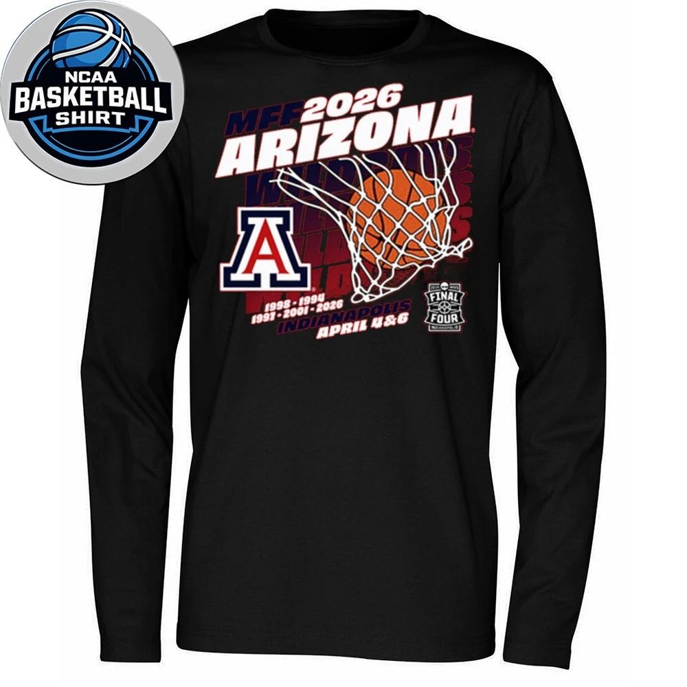 Arizona Wildcats Red Blue 84 2026 Men’s Basketball Final Four 1998-1994-1997-2001-2026 Logo Shirt