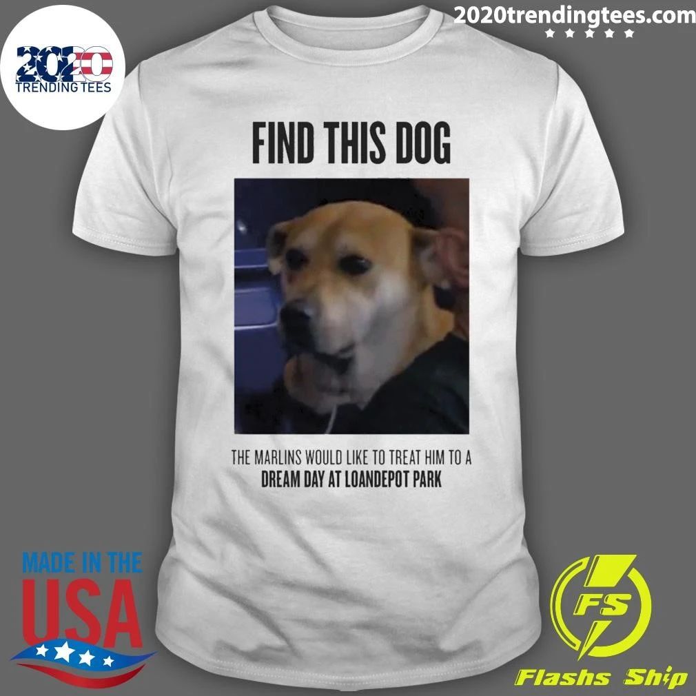 Find This Dog The Marlins Would Like To Treat Him To A Dream Day At Loandepot Park Shirt